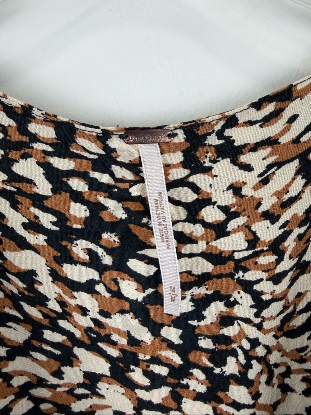 Free People French Quarter Mini Wrap Dress Boho Animal Print Flutter M - Picture 5 of 6